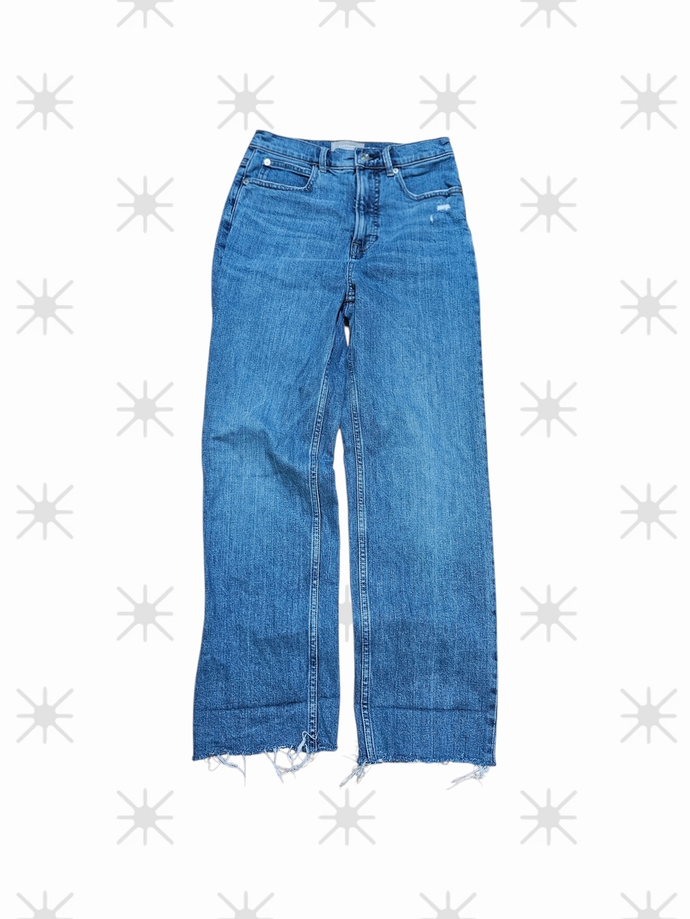 Everlane The Way-High Jean Organic Cotton Distressed Hem Blue Denim - Size 26